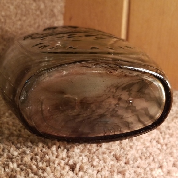 Vintage Embossed Franklin Gray Glass Flask - Picture 8 of 8